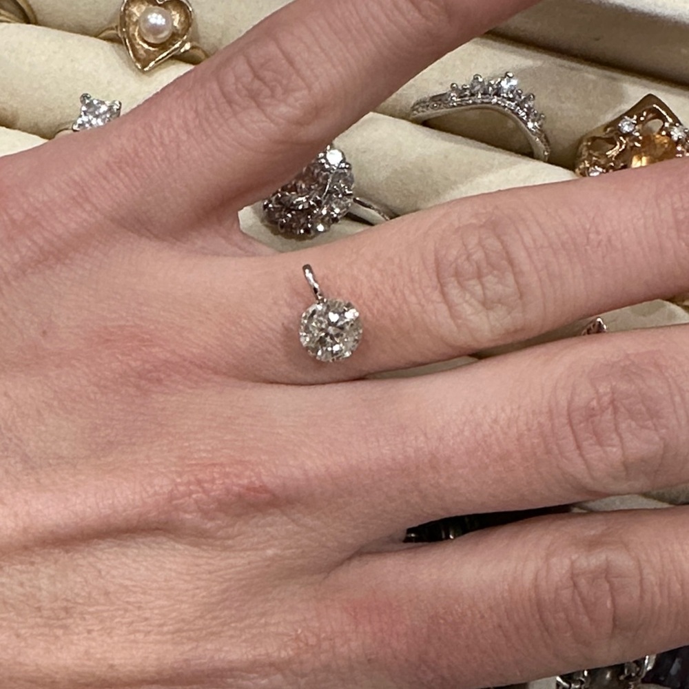 Platinum Solitaire, natural diamond pendant